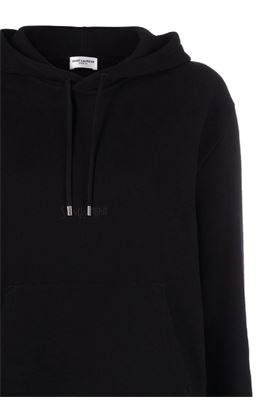 logo-print drawstring hoodie Saint Laurent | 757073Y36SW1000